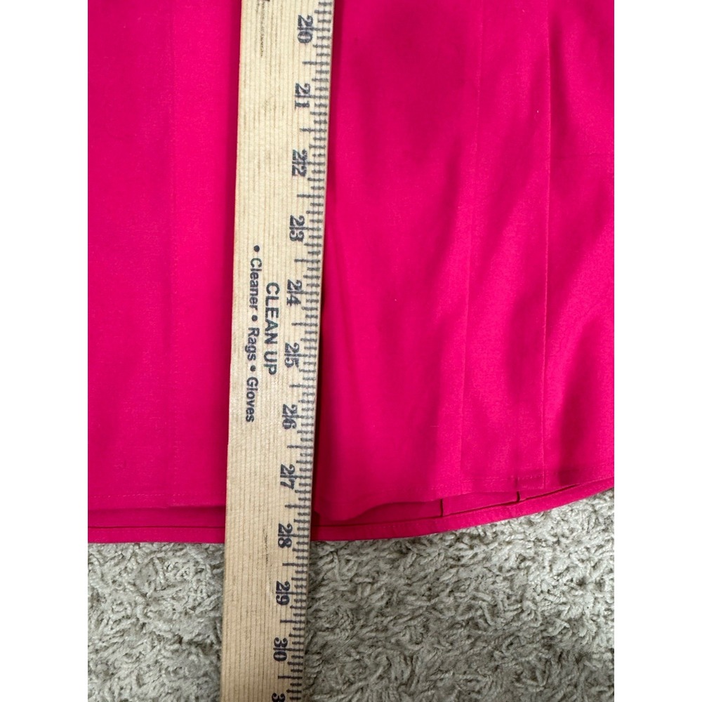 Foxcroft Non Iron Stretch Long Sleeve Button Up Fitted Blouse Shirt 16 Hot Pink - Picture 7 of 9